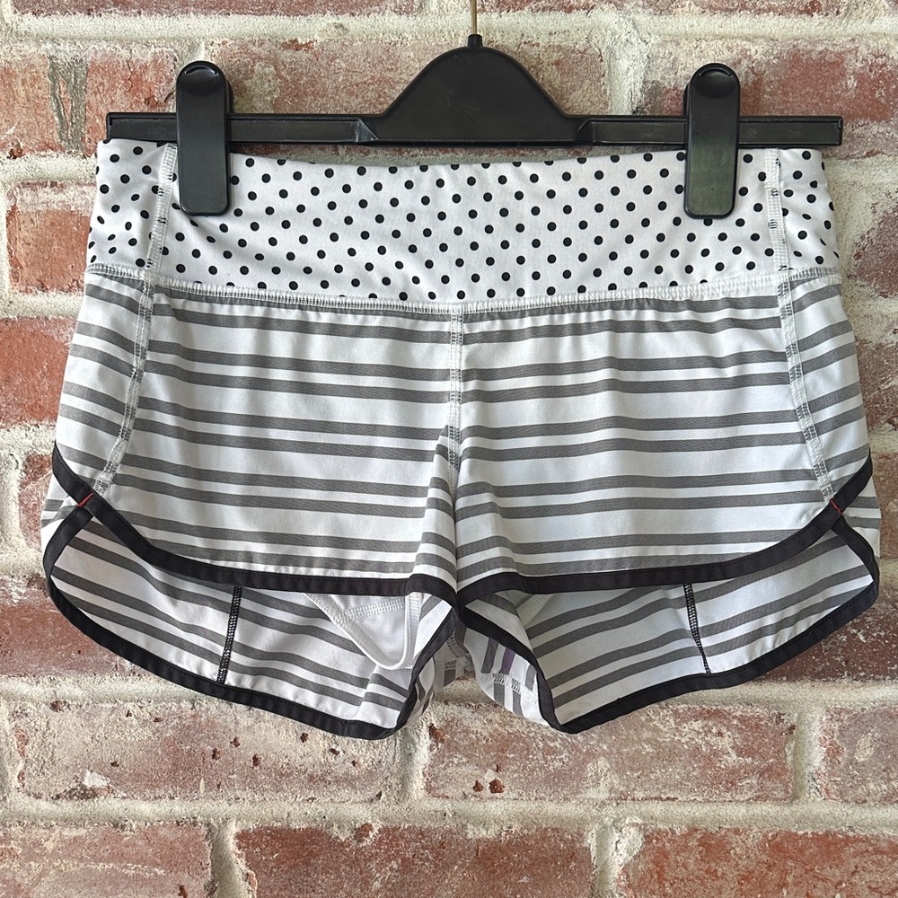 lululemon athletica Black and White Striped Women's Shorts